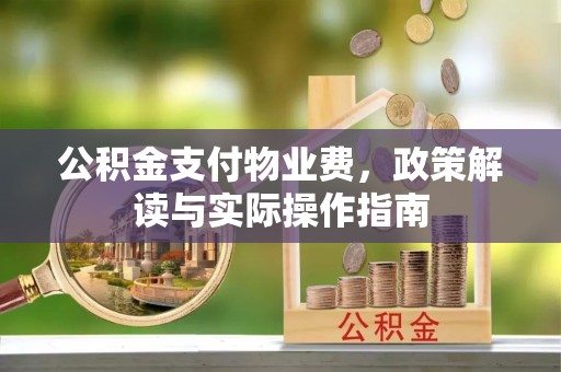 克山公积金支付物业费，政策解读与实际操作指南